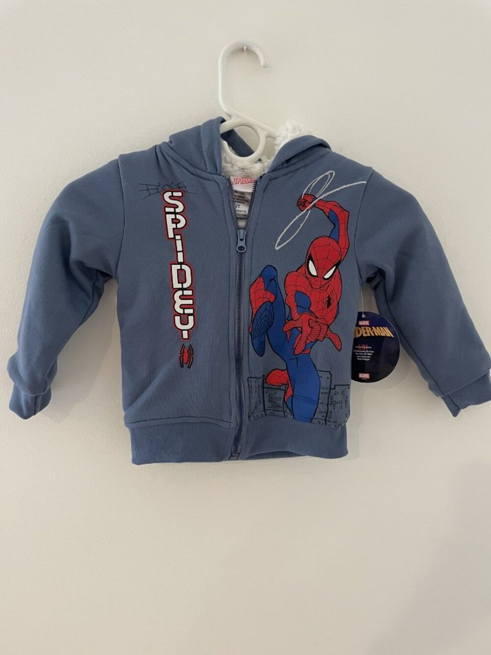 Marvel Spiderman Fleece Zip up jacket size 2T NWT officially licensed outerwear